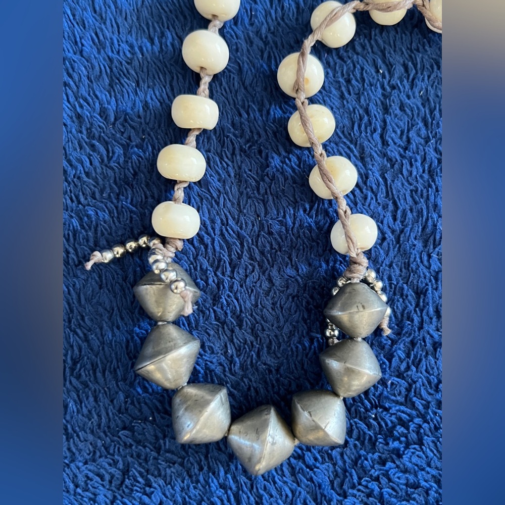 Jonas & Muse bone and silver handmade necklace